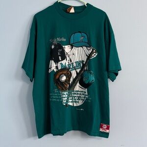 Teal Graphic Men's Shirt Florida Marlins